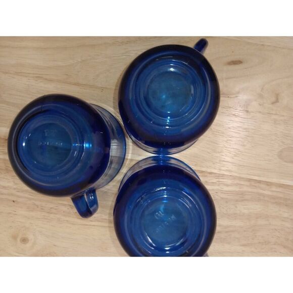 Vintage Forte Crisa cobalt blue mugs. Made in Mexico. set of 3 - Picture 4 of 8